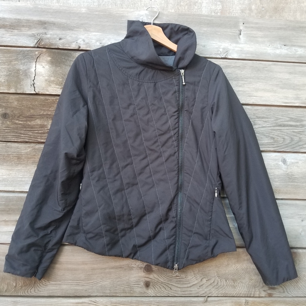 Prana Women's Asymmetrical Black Zip Jacket, Small